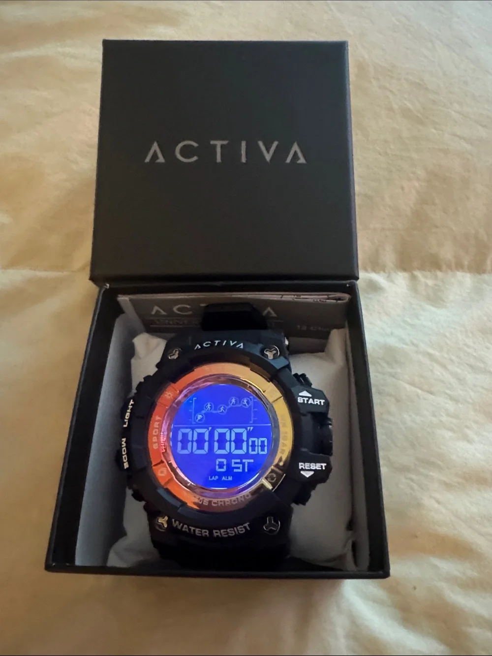 Activa Black and Red Sport Digital Watch with Bold Bezel